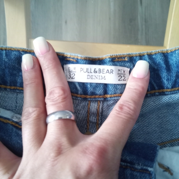 Pull&Bear Blue Distressed Jean Shorts - Picture 2 of 3